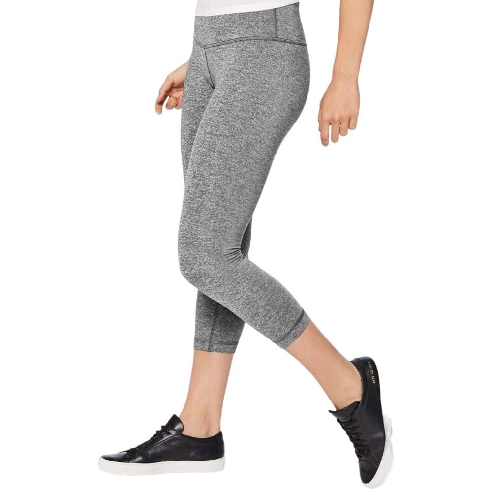 Lululemon Wunder Under Crop III 21" Full-On Luxtreme Wicking Heathered Black 10